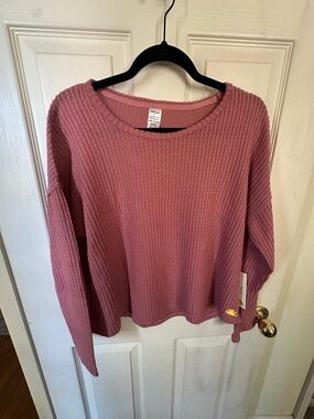 C&C California Waffle Knit Top - Dusty Rose Pink